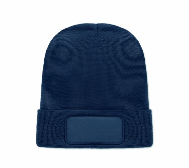 Logo trade promotional giveaways image of: Unisex beanie RPET polyester