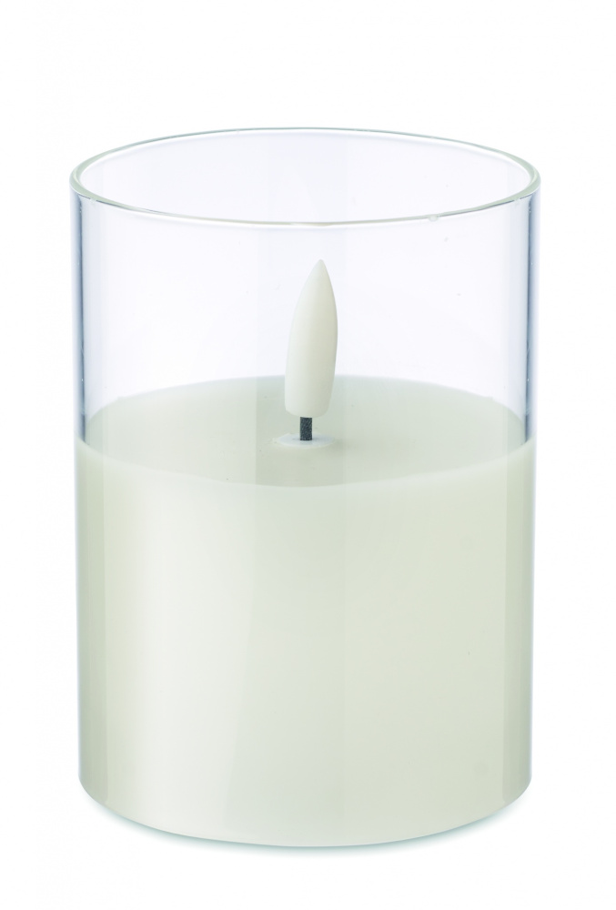 Logo trade business gifts image of: LED wax candle in glass holder