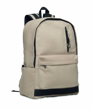 Logo trade promotional merchandise picture of: A 15-inch laptop backpack made of recycled pre-consumer cotton with customizable printing