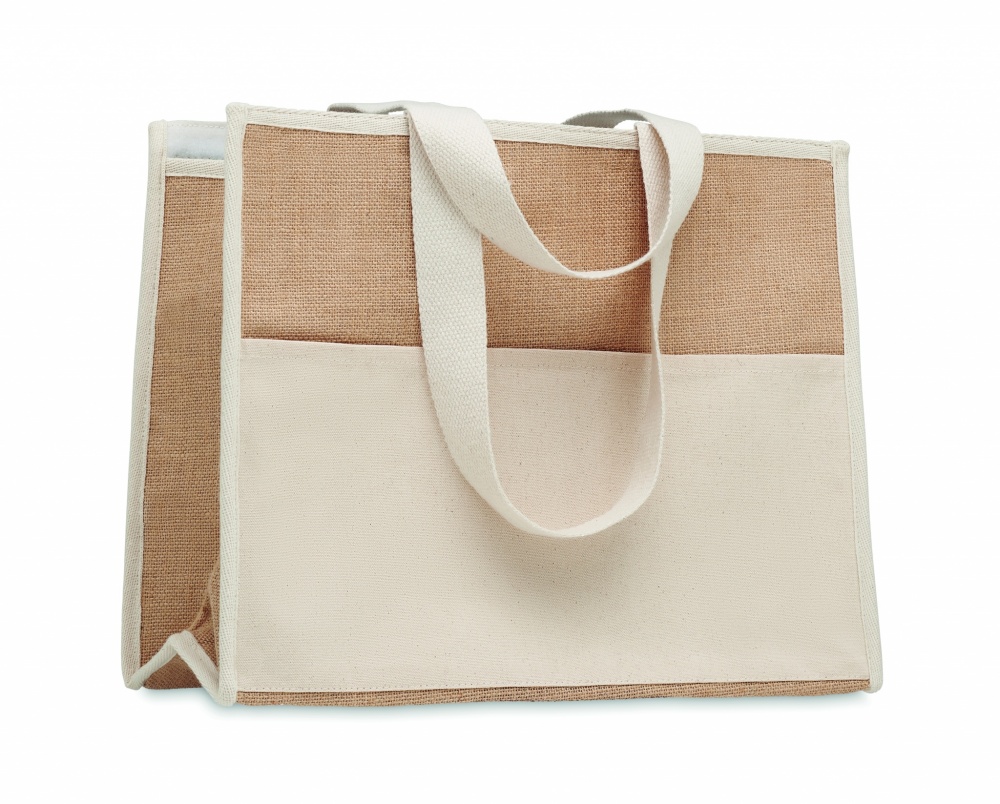 Logo trade promotional items picture of: Jute and canvas cooler bag