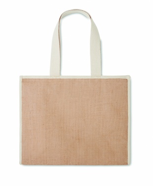 Logo trade corporate gifts picture of: Jute and canvas cooler bag