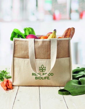 Logotrade advertising product picture of: Jute and canvas cooler bag