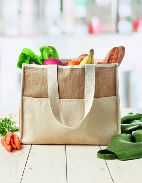 Logo trade promotional product photo of: Jute and canvas cooler bag
