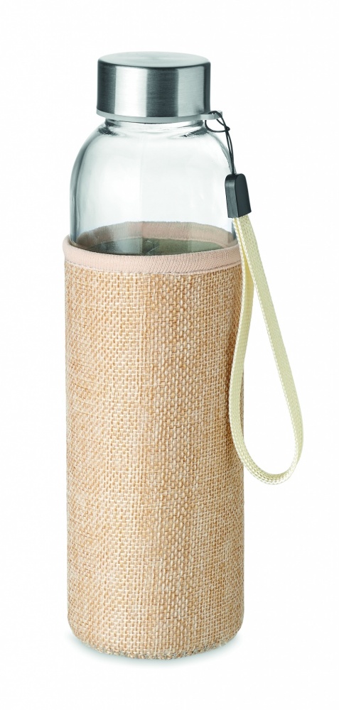 Logo trade promotional products image of: Glass bottle in pouch 500ml