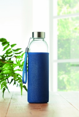 Logotrade business gift image of: Glass bottle in pouch 500 ml