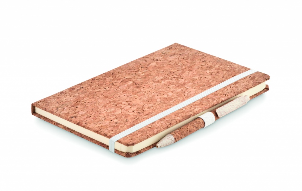Logotrade promotional giveaway image of: A5 cork notebook with pen