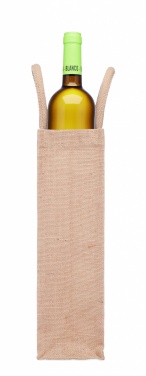 Logo trade promotional merchandise image of: Jute wine bag for one bottle