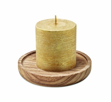 Logotrade promotional giveaway picture of: Candle on round wooden base
