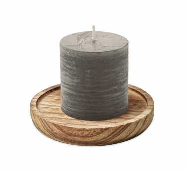 Logotrade promotional product picture of: Candle on round wooden base