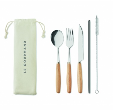 Logo trade promotional giveaways image of: Cutlery set stainless steel