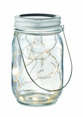 Logo trade promotional giveaways image of: Solar mason jar outdoor lamp