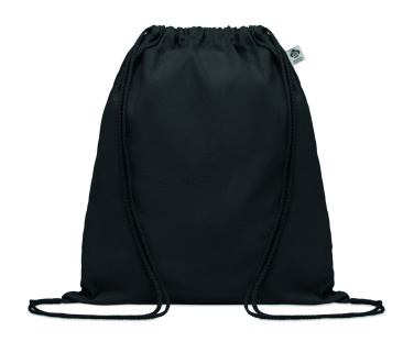 Logo trade promotional gift photo of: Organic cotton drawstring bag