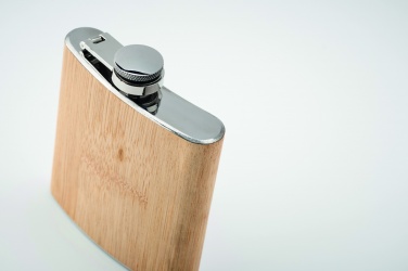 Logo trade promotional merchandise picture of: Bamboo slim hip flask 170ml