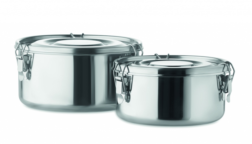 Logo trade promotional gifts image of: Set of 2 stainless steel boxes