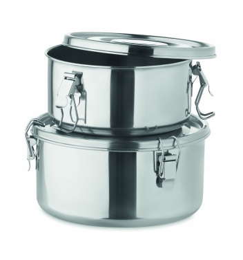 Logo trade promotional products picture of: Set of 2 stainless steel boxes