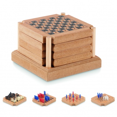 Logo trade promotional gifts image of: 4-piece coaster game set