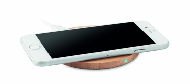 Logo trade promotional products image of: Wireless charger bamboo 10W RUNDO +