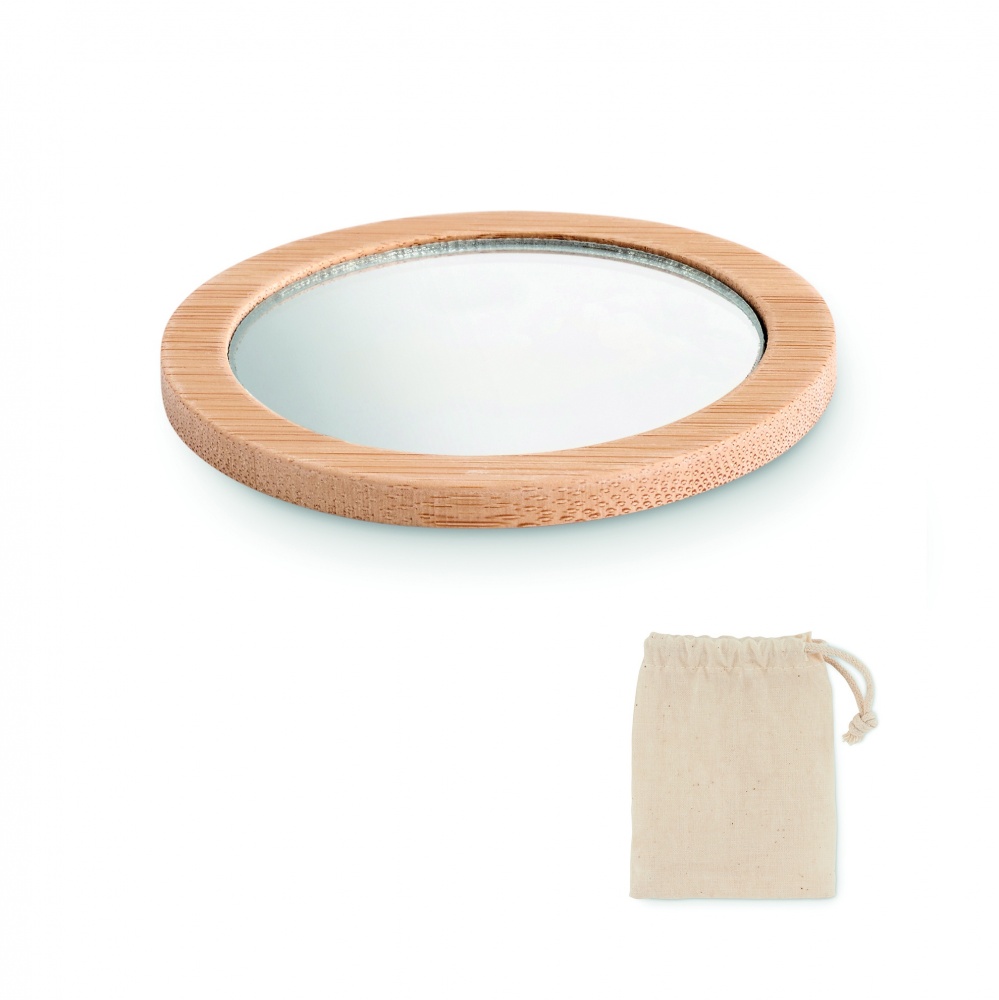 Logo trade promotional gifts image of: Bamboo make-up mirror