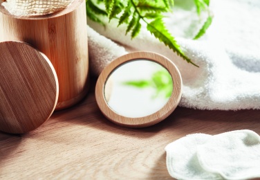 Logo trade promotional gifts picture of: Bamboo make-up mirror