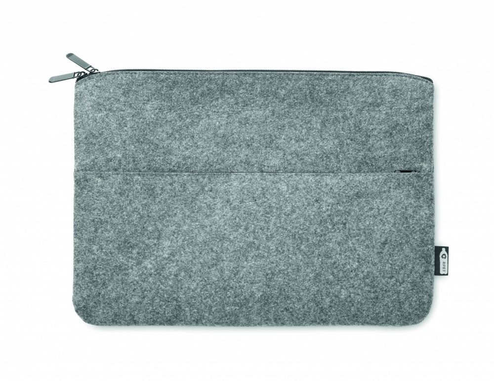 Logo trade promotional giveaways picture of: RPET felt zipped laptop bag