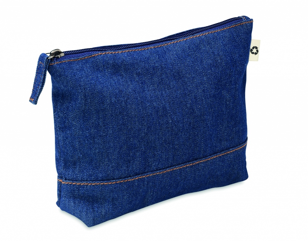 Logotrade promotional item picture of: Recycled denim cosmetic pouch