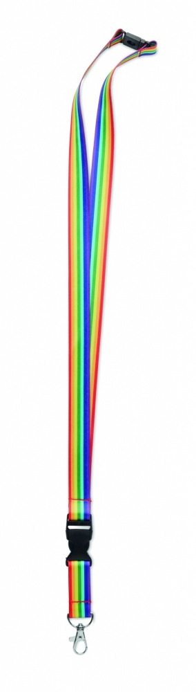 Logotrade promotional product picture of: Rainbow RPET lanyard