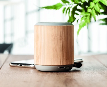 Logo trade promotional giveaway photo of: 5.3 wireless bamboo speaker