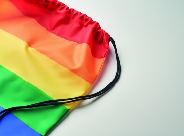 Logo trade promotional products image of: Rainbow RPET drawstring bag