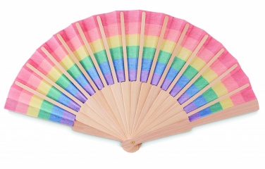 Logotrade corporate gift picture of: Rainbow wooden hand fan