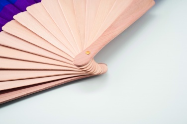 Logo trade corporate gifts image of: Rainbow wooden hand fan