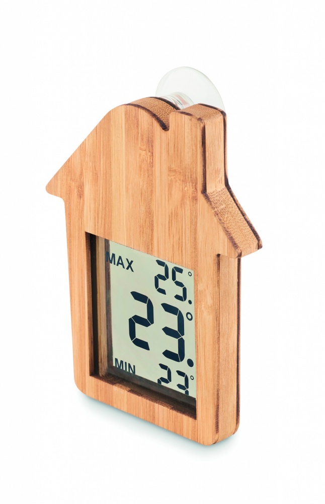 Logo trade promotional merchandise image of: Bamboo weather station HISA