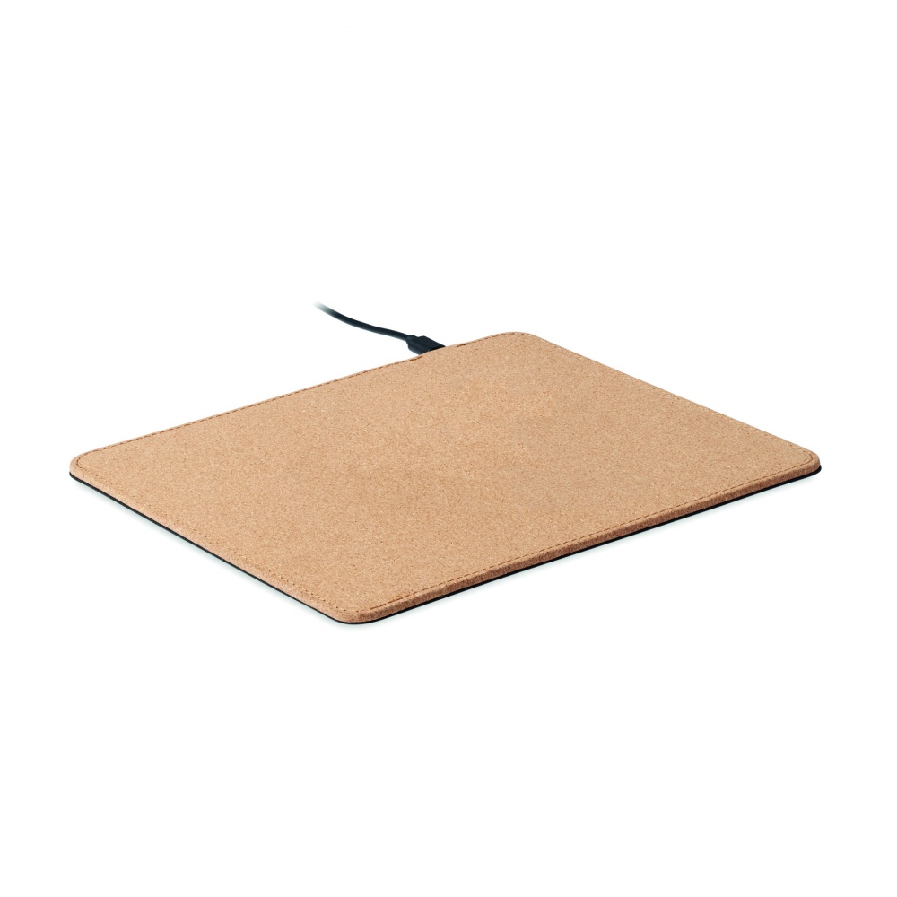 Logotrade promotional giveaways photo of: Cork mouse mat charger 15W