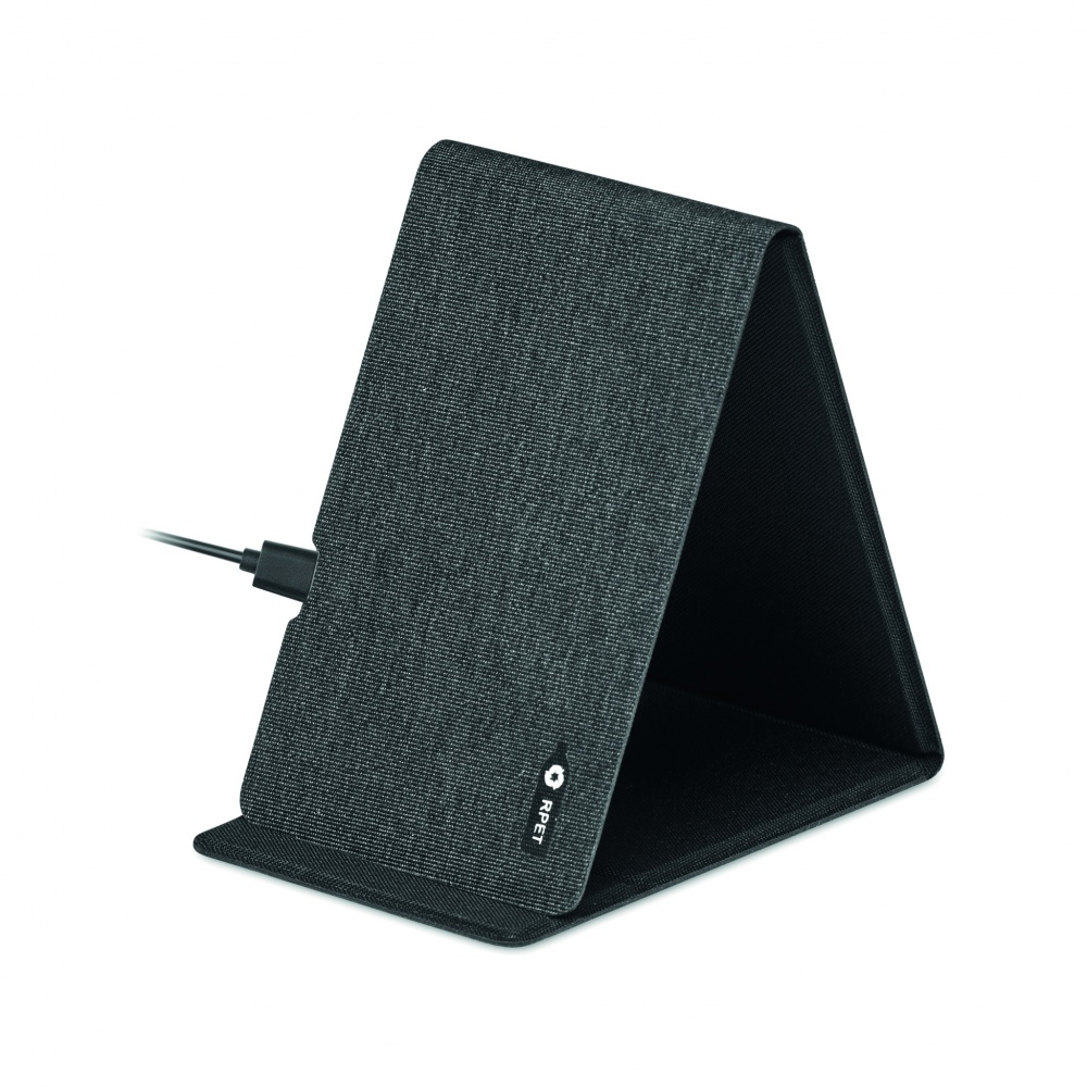 Logo trade promotional merchandise picture of: RPET wireless charger 15W