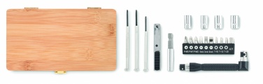 Logo trade promotional giveaway photo of: 21 pcs tool set in bamboo case