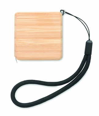 Logo trade promotional products picture of: Measuring tape in bamboo 1m