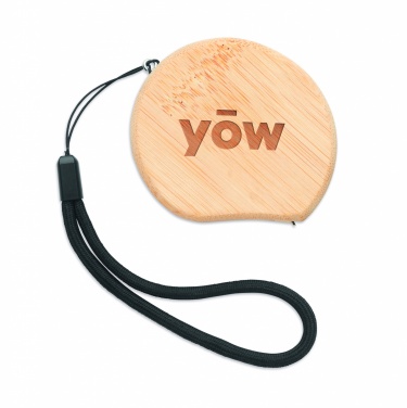 Logo trade promotional gift photo of: Measuring tape in bamboo 2m