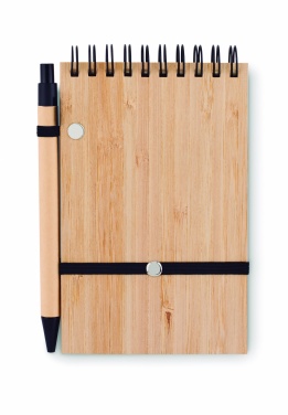 Logotrade promotional gifts photo of: A6 bamboo notepad with pen SONORABAM