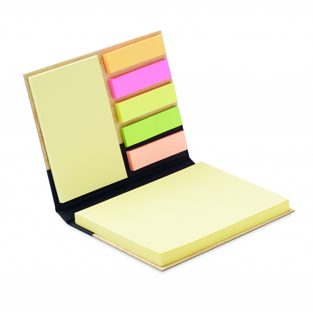 Logo trade business gift photo of: Bamboo sticky note memo pad