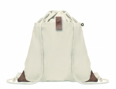 Logo trade promotional giveaways image of: Recycled cotton drawstring bag