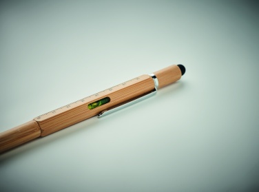 Logo trade corporate gifts picture of: Spirit level pen in bamboo