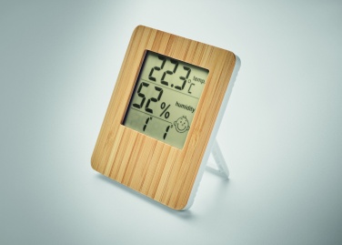 Logo trade promotional products image of: Bamboo weather station