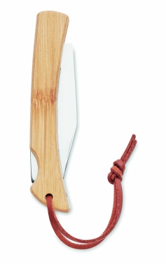 Logo trade promotional merchandise picture of: Foldable knife in bamboo