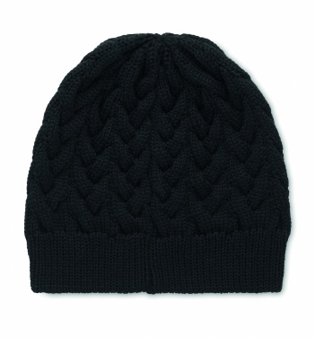 Logotrade promotional products photo of: Cable knit beanie in RPET