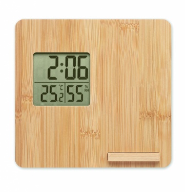 Logo trade promotional product photo of: Bamboo weather station 10W