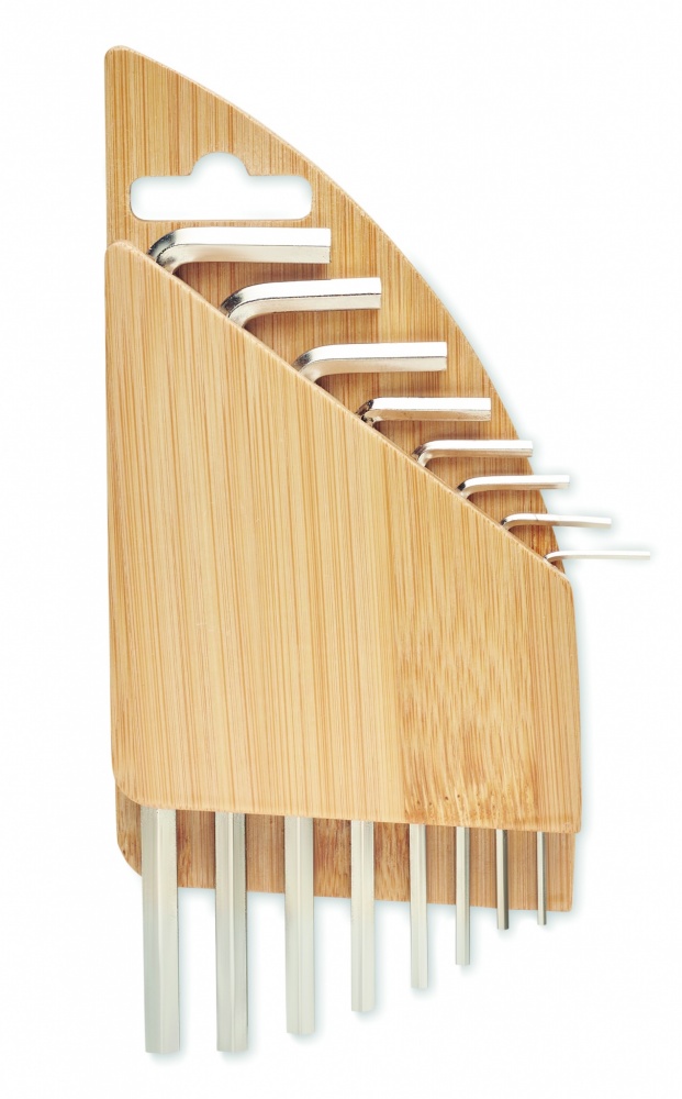 Logotrade promotional item image of: Hex key set in bamboo