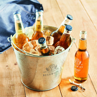 Logo trade corporate gifts image of: Metal beer bucket 4L