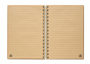 Logo trade promotional merchandise picture of: A5 ring bound Bamboo notebook