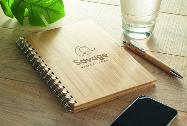 Logotrade advertising product image of: A5 ring bound Bamboo notebook