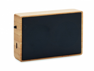 Logo trade corporate gift photo of: Solar bamboo wireless speaker