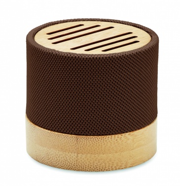 Logo trade business gifts image of: Bamboo RPET wireless speaker